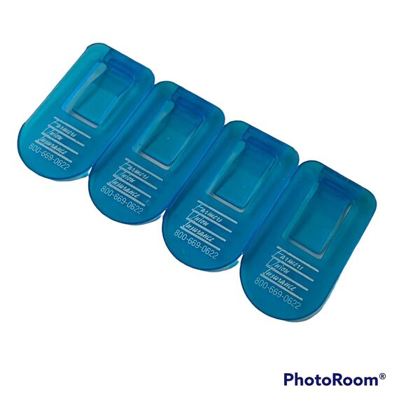 Farmers Union Insurance Paper Clips Advertising Bookmarks Blue Plastic Office - Picture 1 of 4